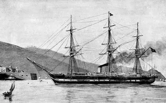Fragata Almansa barco escuela de la Armada Española en el Siglo XIX.