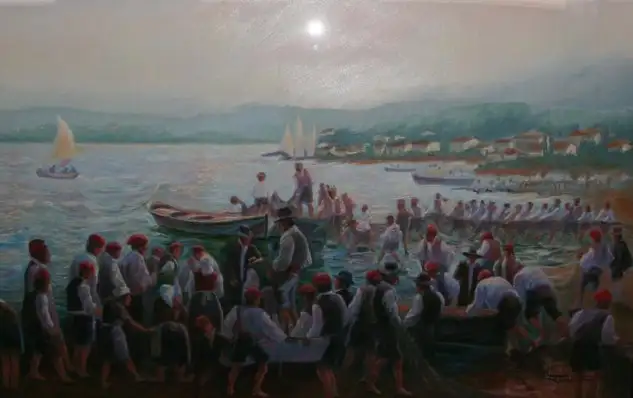 Repruducción al óleo de un grabado de Doré del Siglo XIX que se encuentra en el Museo Provincial de Pontevedra
