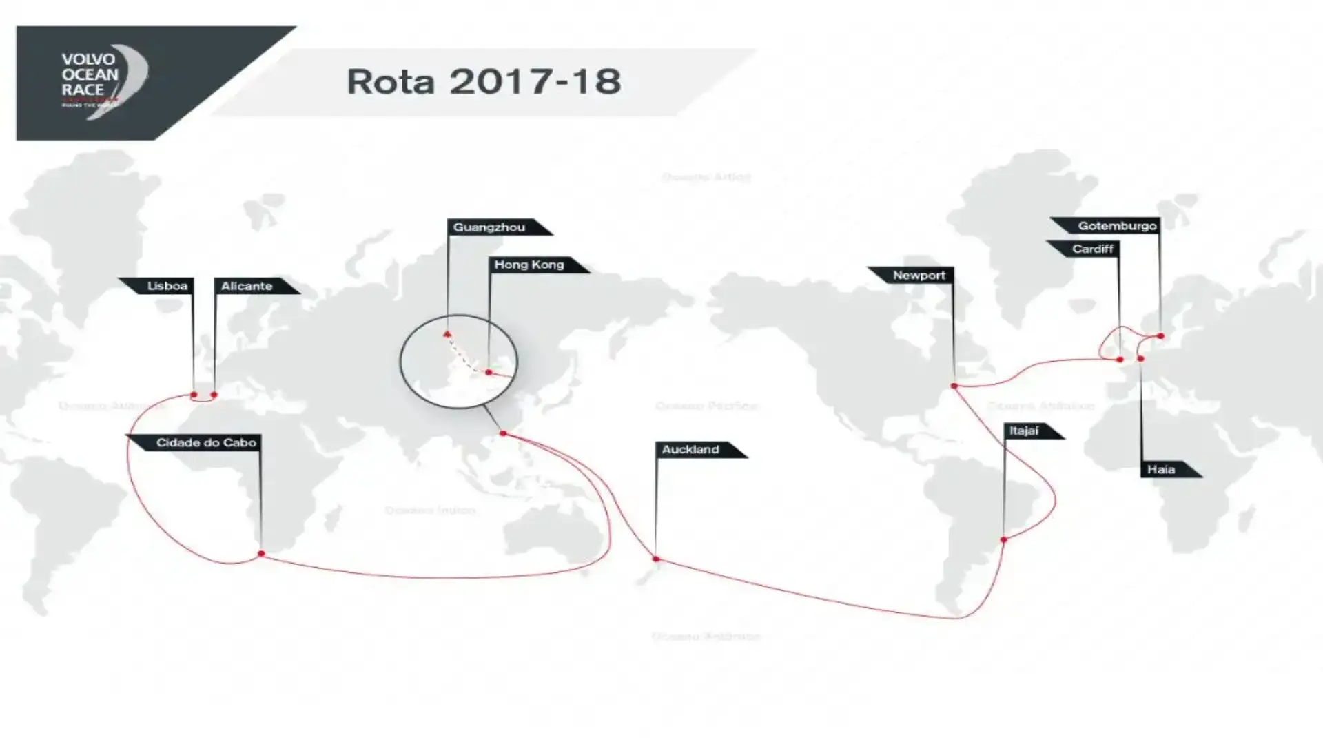 Ecco il percorso Volvo Ocean Race 2017-2018
