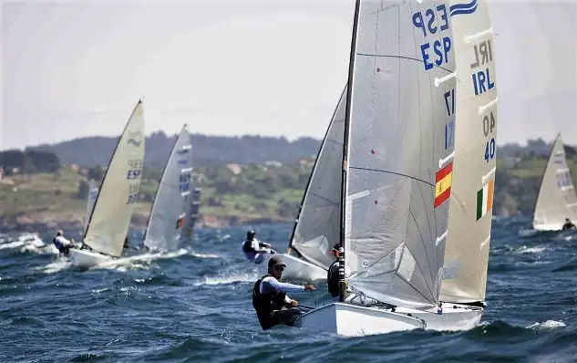 Pablo Guitián de la Federación Andaluza campeón de España de Finn en La Coruña.