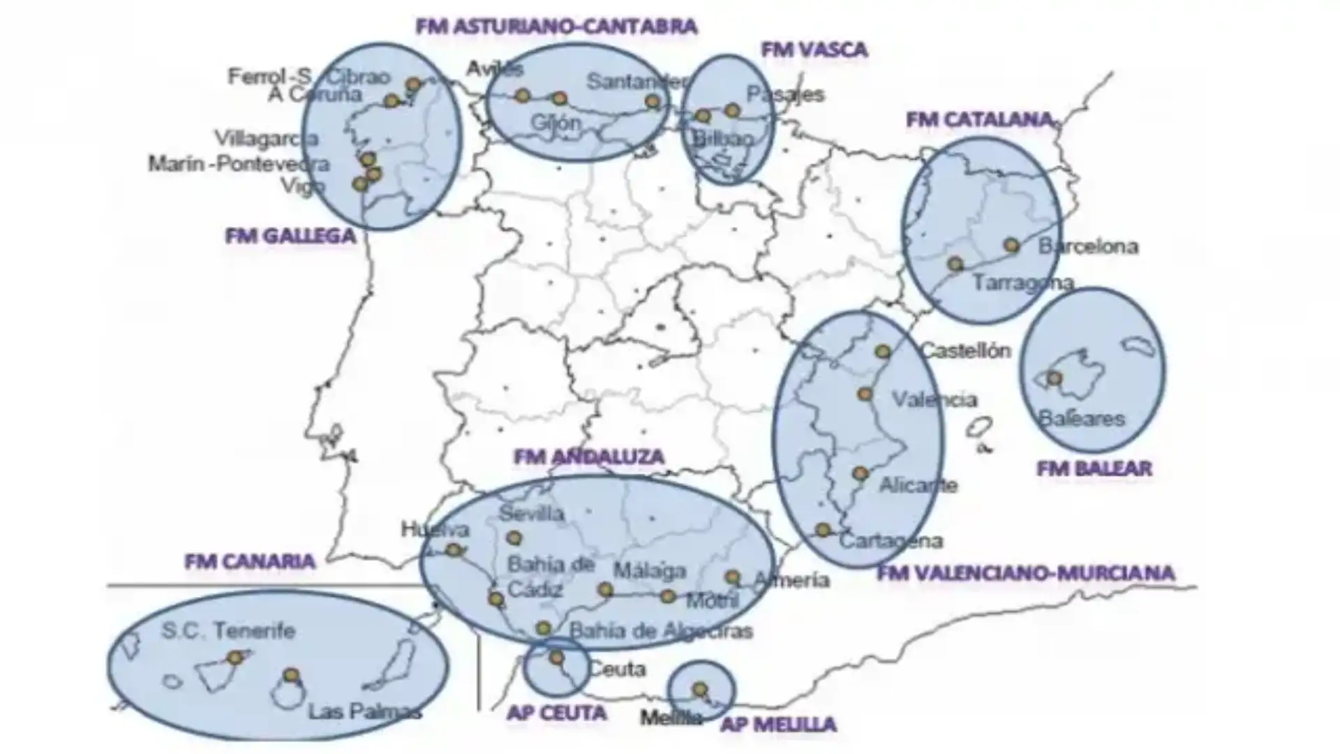 I 54 porti italiani sono raggruppati in 15 autorità e la Spagna osserva questa riforma