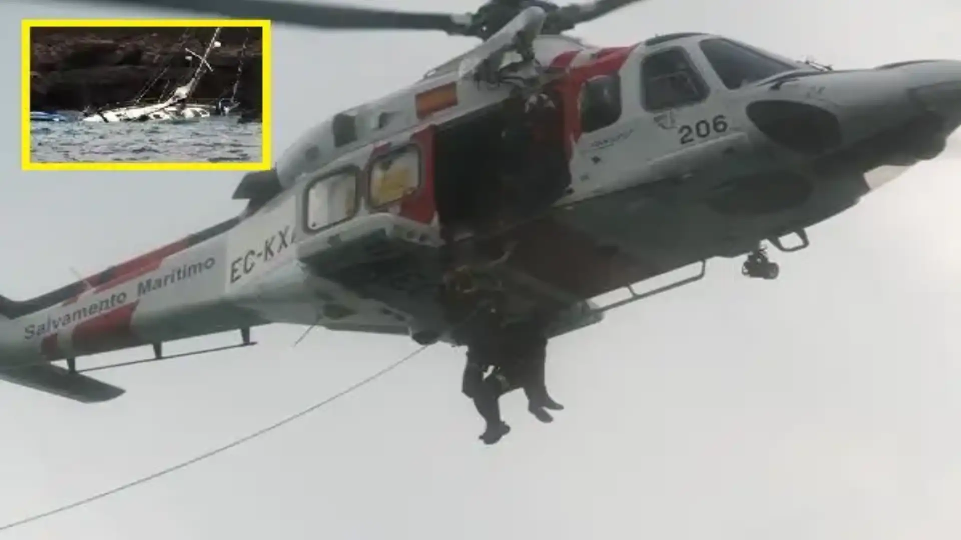 Salvamento Marítimo soccorso da una barca a vela a due equipaggi e un gatto a Tenerife