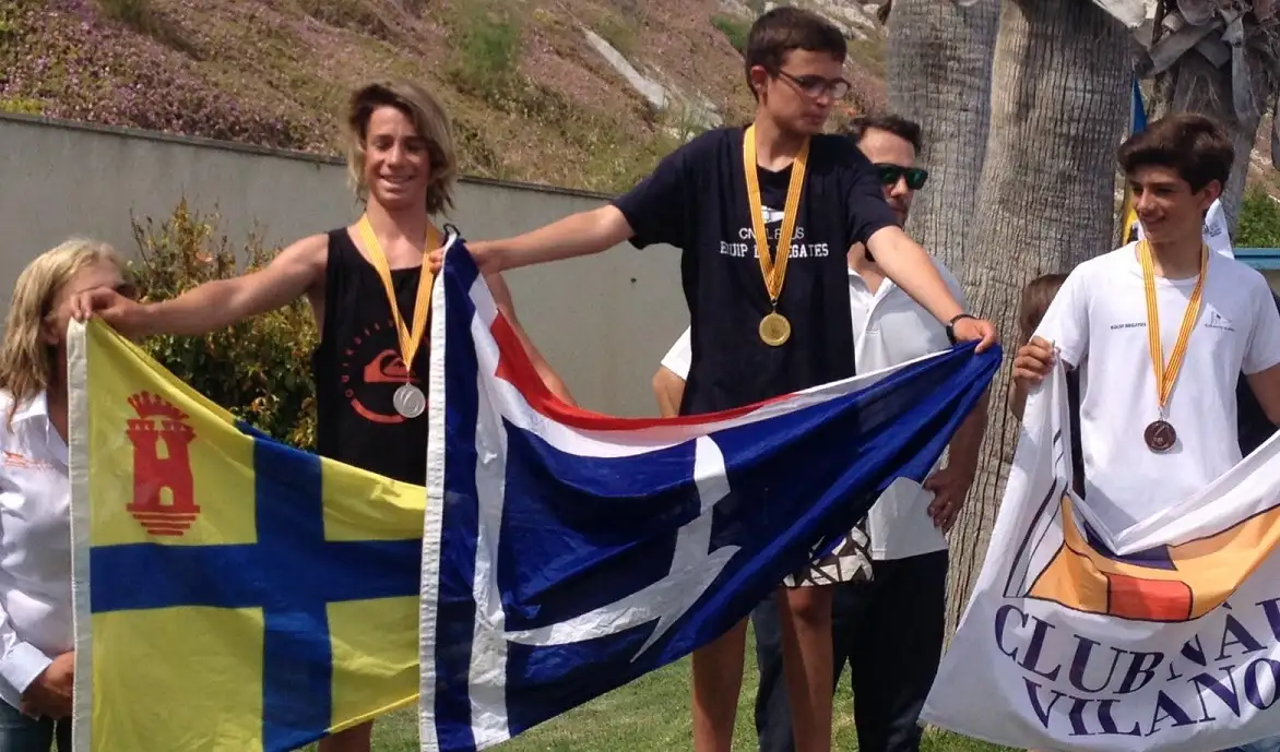 Marçal Costa (club Vela Palamós), seguido de Arnau Gelpí (CN Balís) y de Miquel Baena (CN Vilanova), 