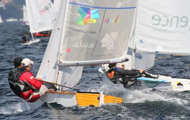 Los campeones del mundo de vaurien 2017 Pablo Cabello-Javier Lago (Foto Pedro Seoane)