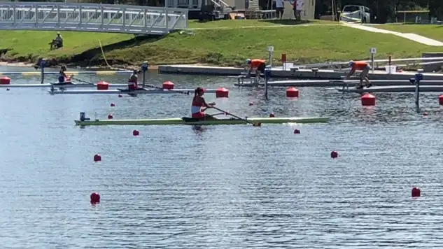 Imagen de Virgina Díaz en la salida su eliminatoria de skiff