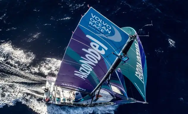 "Mapfre" navega rumbo sur en busca de encontrar más viento (Foto James Blacke)