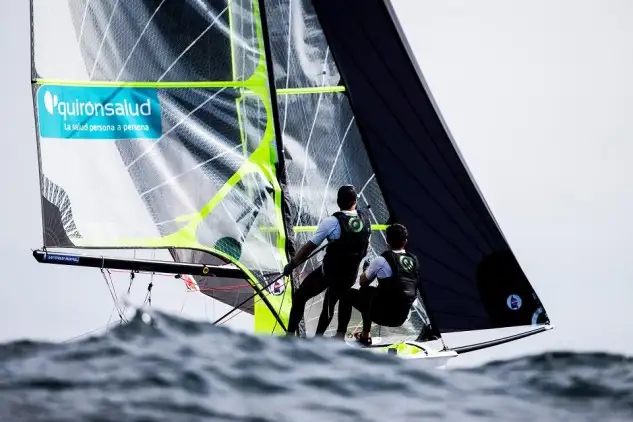 Comienza la temporada de Copa del Mundo de 49er para la pareja de QuirónSalud, formada por el cántabro Diego Botín y el gallego Iago López Marra en aguas de Miami (Foto Pedro Martínez)