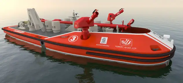 Robert Allan Ltd. y Kongsberg Maritime están colaborando en el desarrollo de una pequeña embarcación portuaria autónoma para la lucha contraincendios