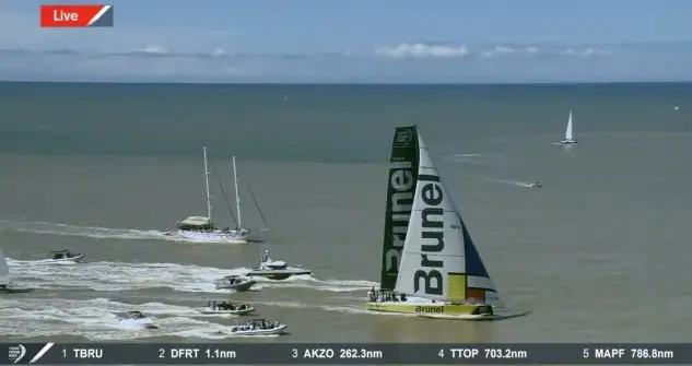 "Brunel" hace unos instantes cruzando la línea de llegada como vencedor