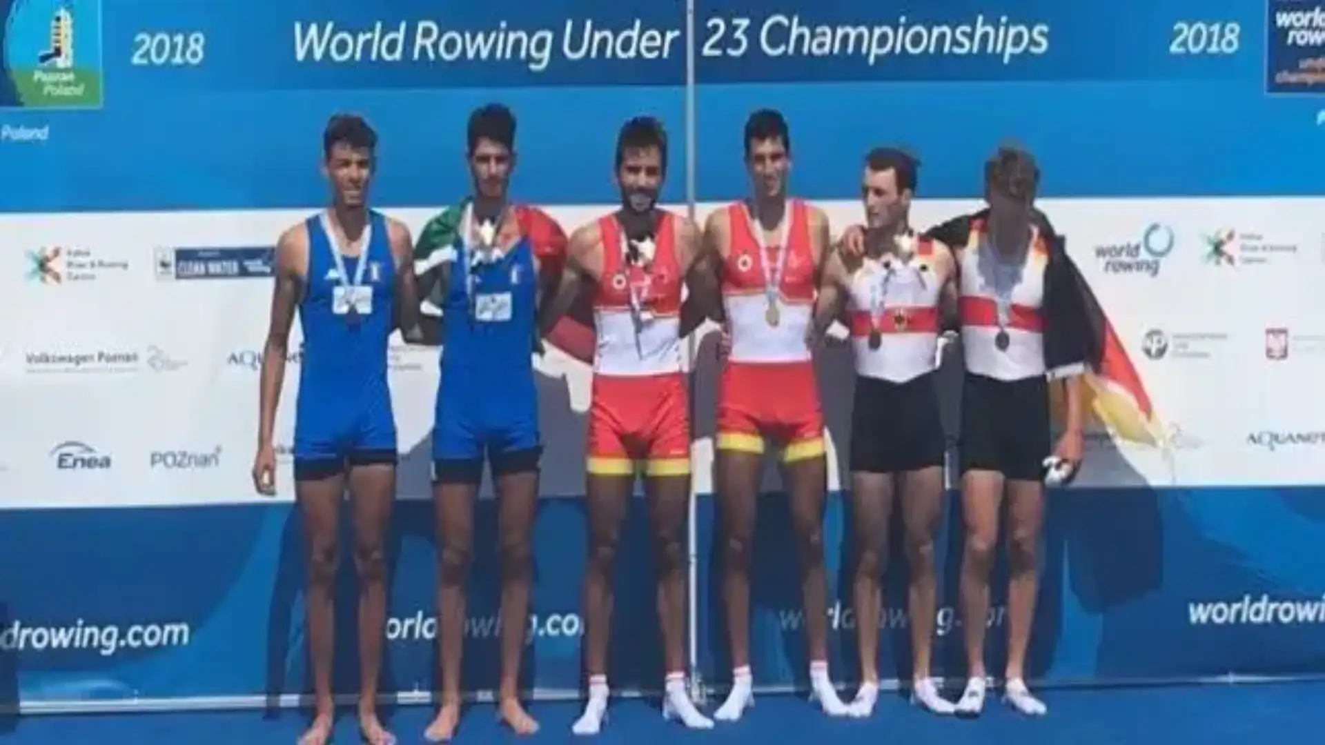Spagna Medaglia d'oro nella Coppa del Mondo di Remo Sub23 in 2x peso leggero maschio di Poznan