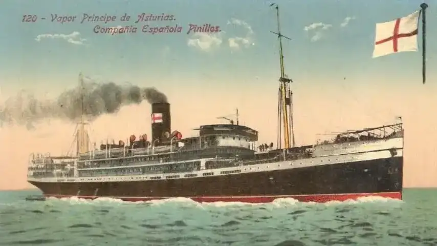 The "Prince of Asturias" the Spanish Titanic sunk in 1916 with 445 dead