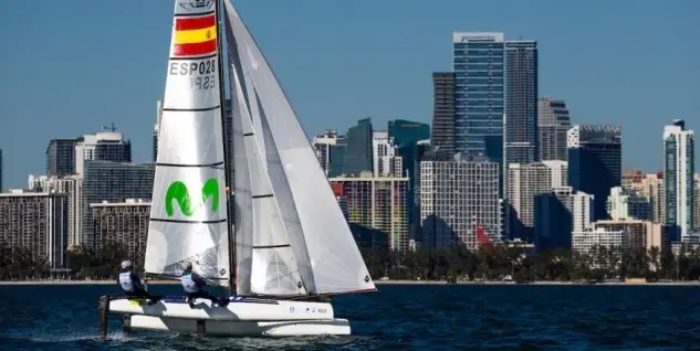 Mañana se disputará la tercera jornada de la Copa del Mundo de Miami en la que participan una veintena de tripulaciones españolas... la competición, que arrancó el martes, se desarrollará durante toda la semana y las madal races, regatas finales reservadas a los diez mejores clasificados de cada clase, tendrán lugar el sábado y domingo