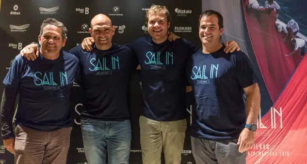 Carlo Borlenghi, el equipo Mapfre al completo y Santiago Lange inauguran la sexta edición de Sail in Festival en Bilbao
