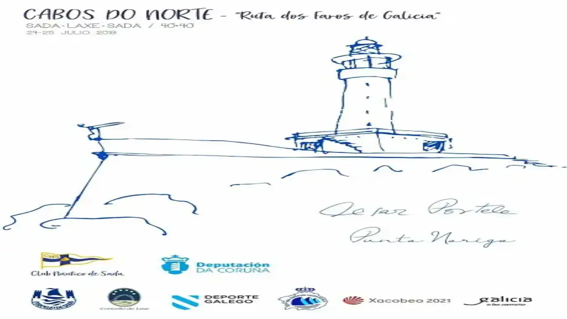 I "Route due fari Galizia" con 80 miglia il 24 e 25 luglio della mano del Nautico de Sada