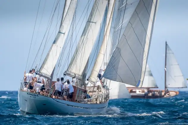 El barco más antiguo de la flota, armado por Tim Liesenhoff, se ha impuesto en la categoría de Época Cangreja. Argos (Clásicos), January Sails (RI Clásicos) y Cippino (Época Bermudiana) han sido el resto de ganadores de la prueba celebrada en el Club de Mar Mallorca (Foto Nico Martínez)