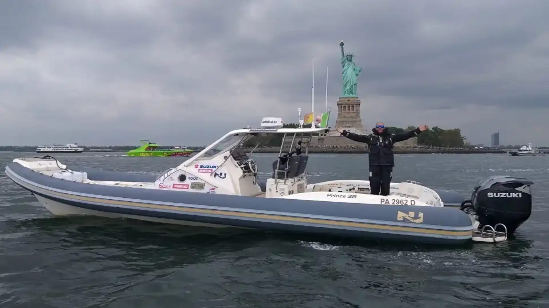 Sergio Davi completa 7000 miglia tra Palermo e New York a bordo di una sola pneumatica