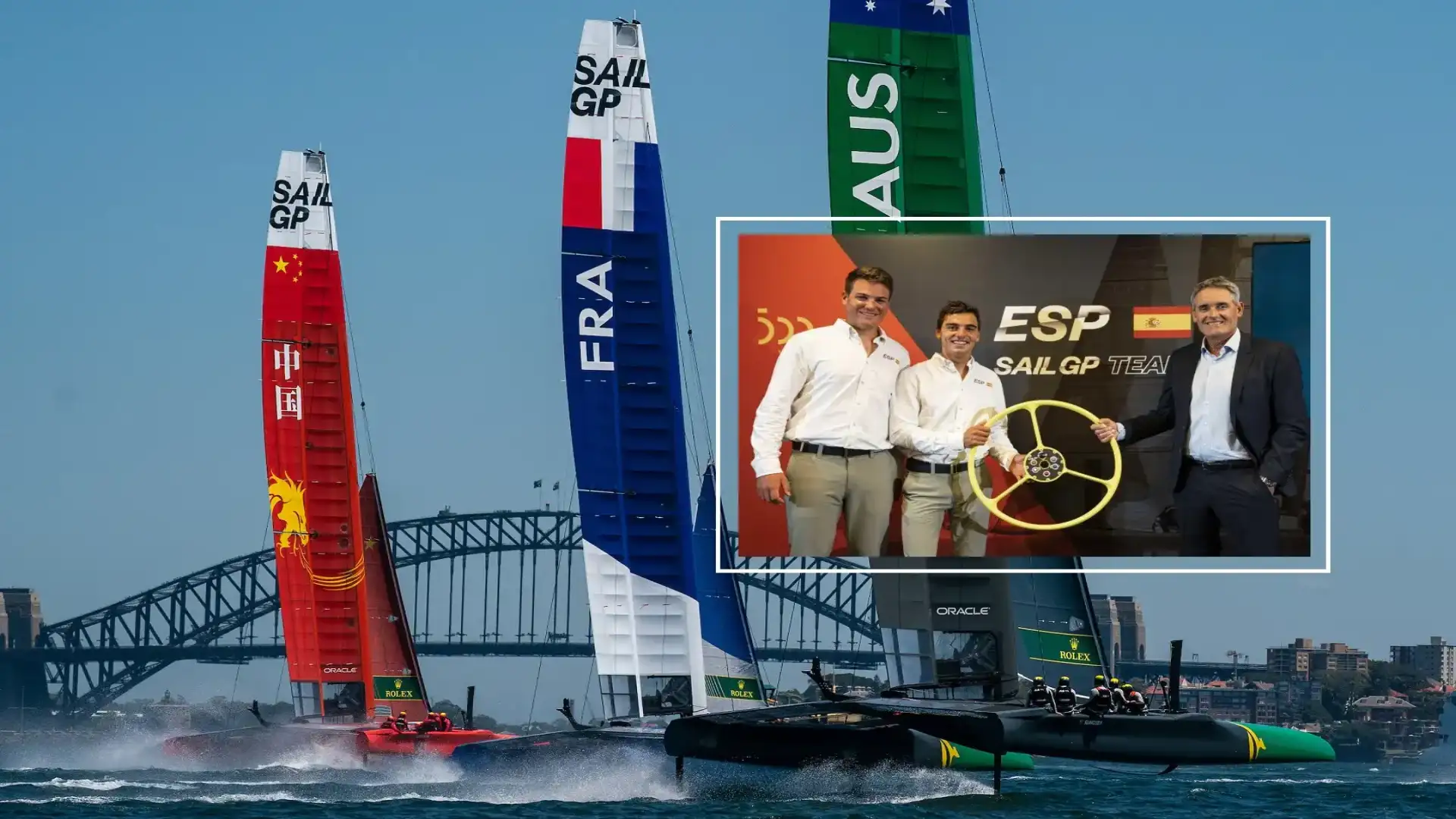 Registi di Catalogna, Galizia, Cantabria, Isole Baleari e Isole Canarie sulla nave spagnola di SailGP