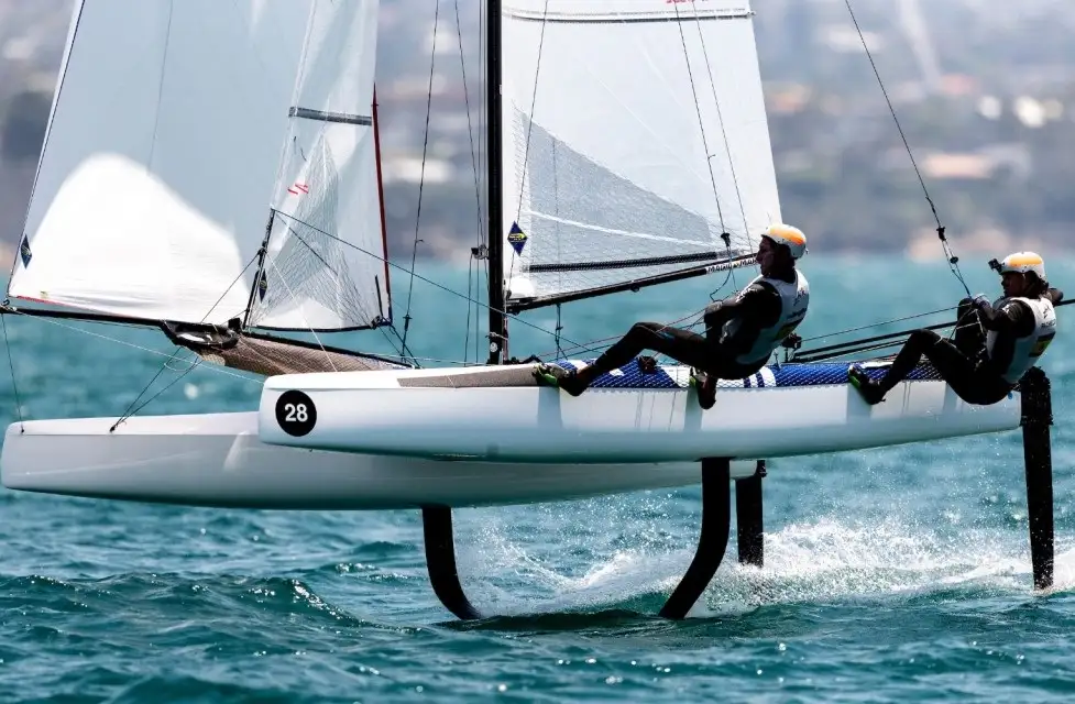 El equipo preolímpico de Nacra 17 español... Tara Pacheco y Florian Trittel