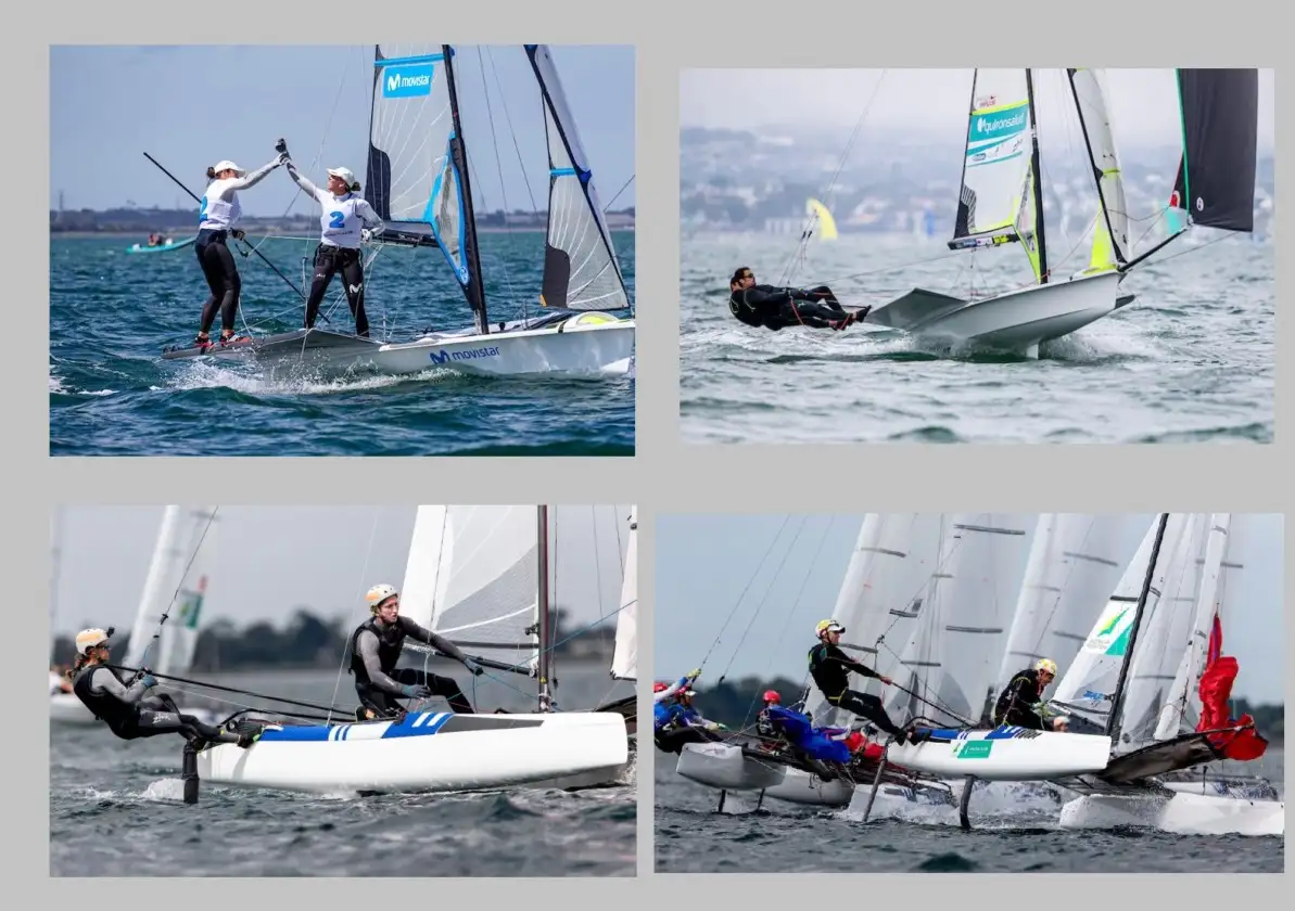 Echegoyen y Barceló a dos puntos del oro en 49er FX... Botín y López Marra hacen brillar el bronce en 49er... Pacheco y Trittel se mantienen en el Top10 de Nacra 17
