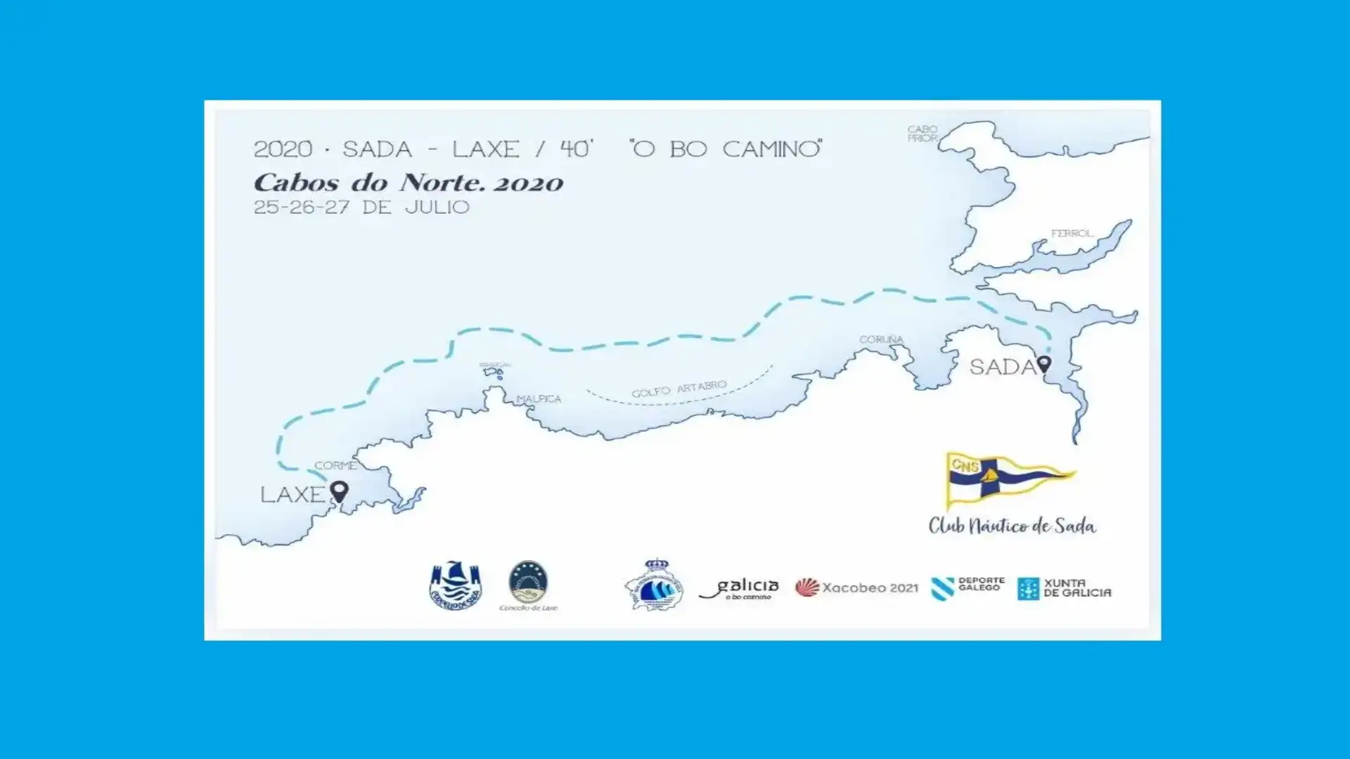 Il Nautico de Sada organizza il Cabos do Norte Regata, evento con "Jacobeos rubos"