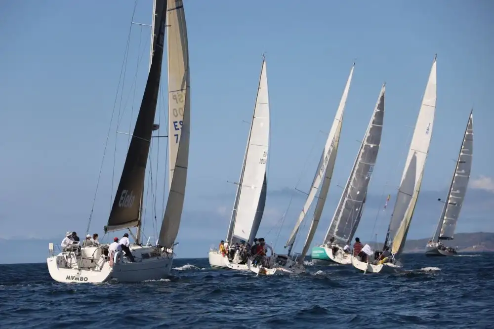 La flota rumbo a Vigo (Foto Pedro Seoane)