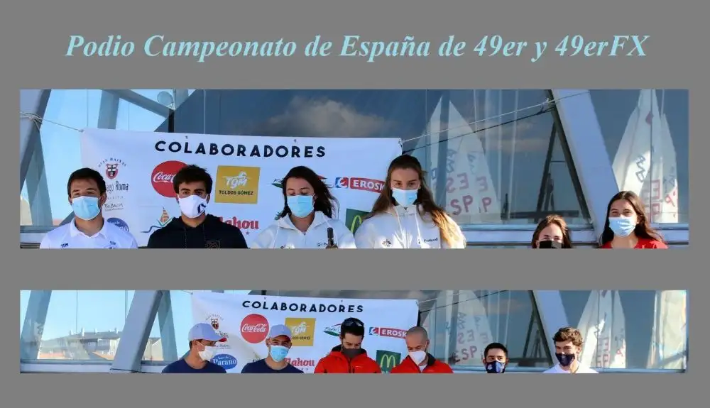 Los nuevos campeones nacionales eran los hermanos Alonso, Federico (Astur de Regatas) y Arturo (Marina del Cantábrico) en 49er... y Patricia García (Náutico de Vigo) y María Cantero (Náutico Gran Canaria) en 49erFX