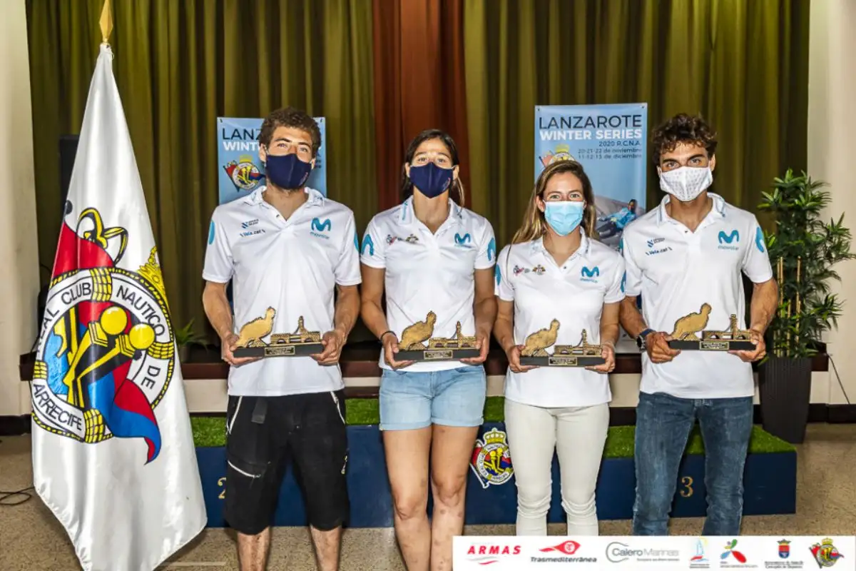 Jordi Xammar/Nicolás Rodríguez y Silvia Mas/Patricia Cantero fueron los vencedores de la regata que finalizó ayer domingo, organizada por el Real Club Náutico de Arrecife