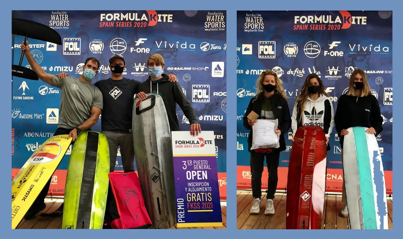 El podio de los chicos: Denis Taradin, Alejandro Climent y Simon Burner... el de las chicas, Gisela Pulido, Sofía Kotliar y Julia Damasiewicz (Foto Toni Forqués)