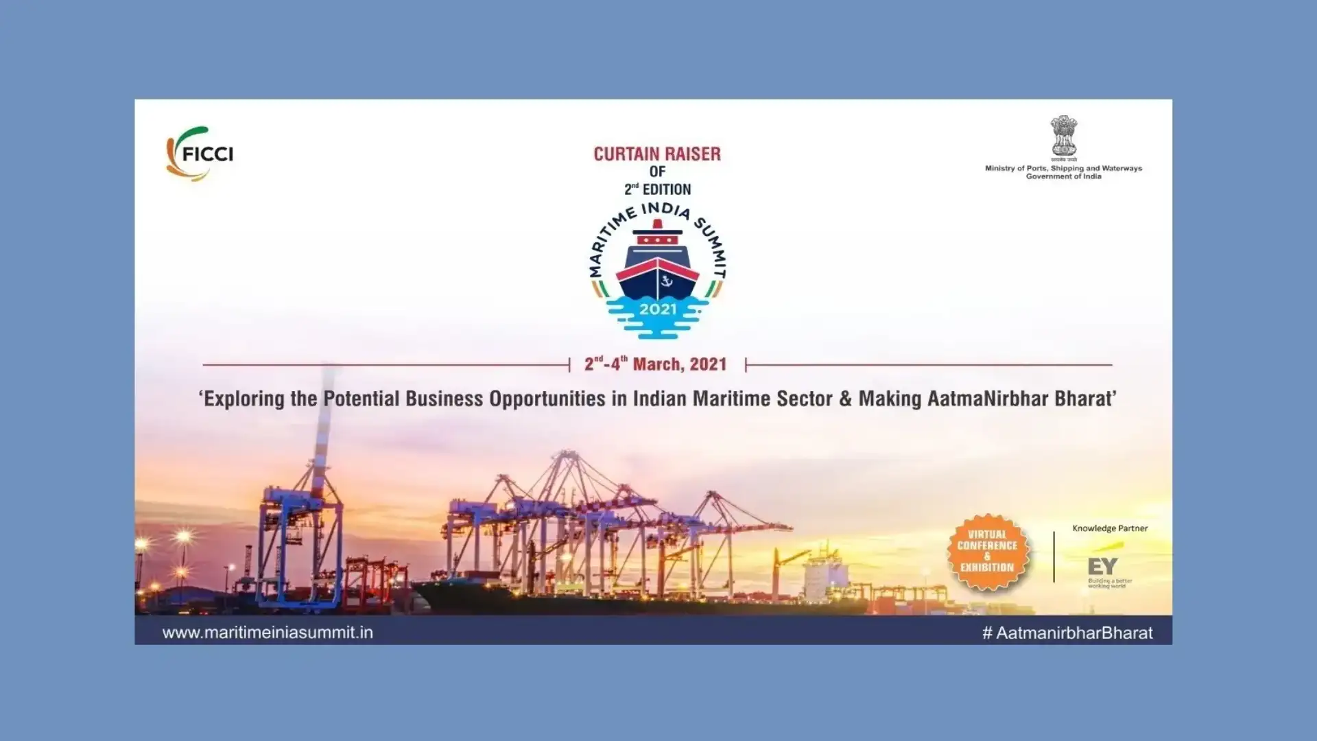 The Maritime India Summit 2021 dal 2 al 4 marzo in modalità virtuale