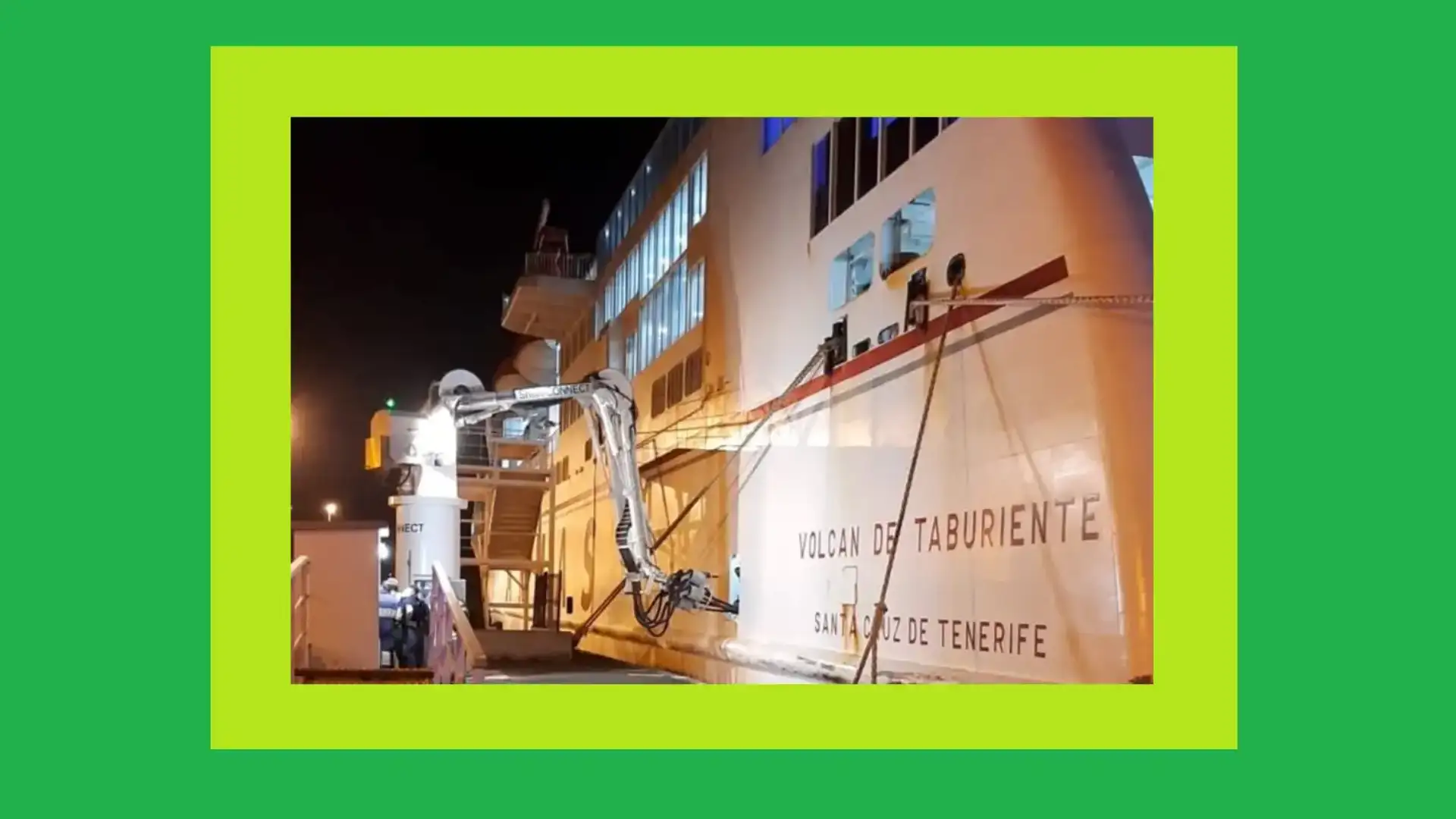 Il vulcano di Taburiente, prima nave da collegare alla stiratura fredda a Santa Cruz de la Palma