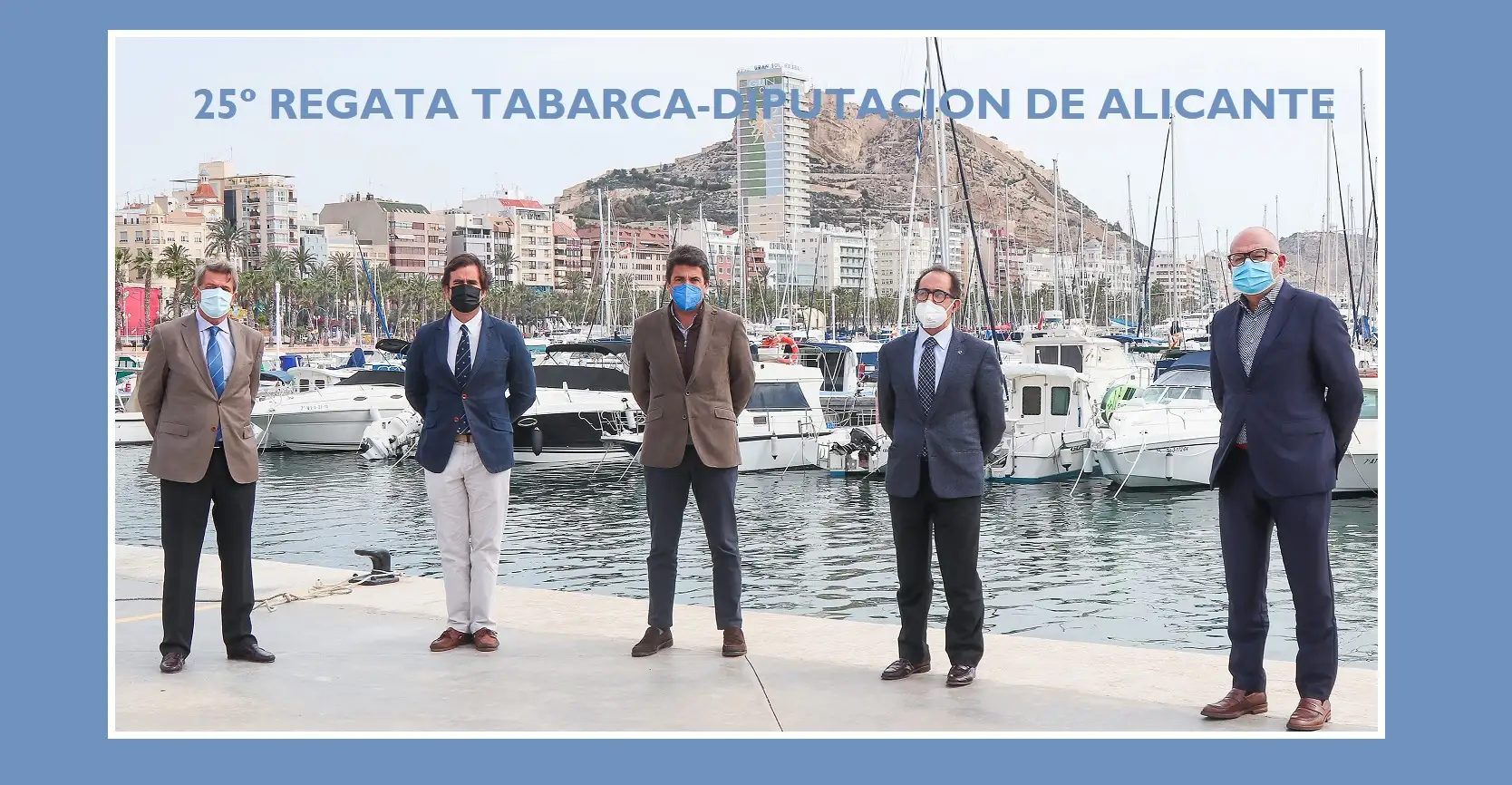 Estuvieron en la presentación el presidente del Real Club de Regatas de Alicante, Miguel López Barbero, el presidente del Real Club Náutico de Palma, Emerico Fuster Pons, y el presidente de la Diputación de Alicante, Carlos Mazón Guixot (Foto Pep Portas)