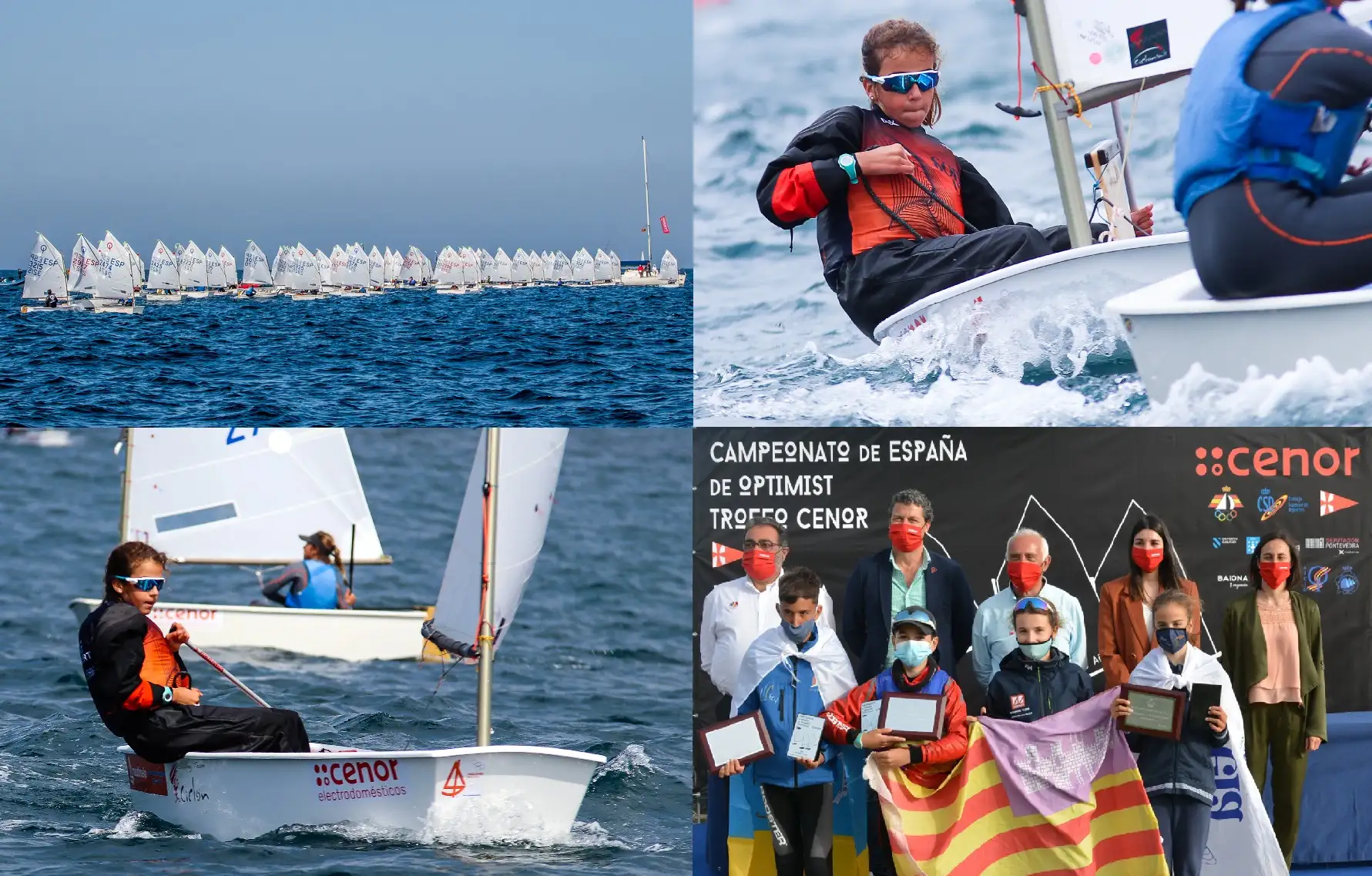 En SUB 16 los vencedores fueron el canario Fernando Benítez en el apartado masculino y la balear Marisa Alexandra Vicens en el femenino... gnacio Martín (RCN Palma) y Blanca Ferrando (RCN Valencia) fueron los mejores regatistas masculino y femenina de la categoría SUB 13... En la competición por autonomías, la Federación Balear fue la vencedora (Fotos de Rosana Calvo y Pep Portas)