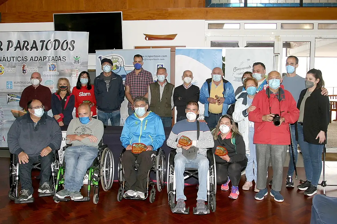 El Real Club Náutico Portosín acogió la primera prueba del Campeonato Gallego Inclusivo (Foto Juan Caballero)