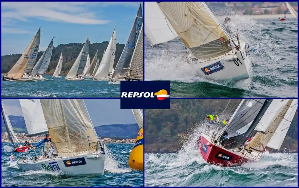 La Repsol, léase la Regata Primavera es la cuarta regata más antigua de Galicia... este es el orden: 1-Rías Baixas (1964), 2-Rías Altas (1974), 3-Conde de Gondomar (1976) y 4-Regata Primavera-Trofeo Gloria (1978) (Fotos Rosana Calvo)