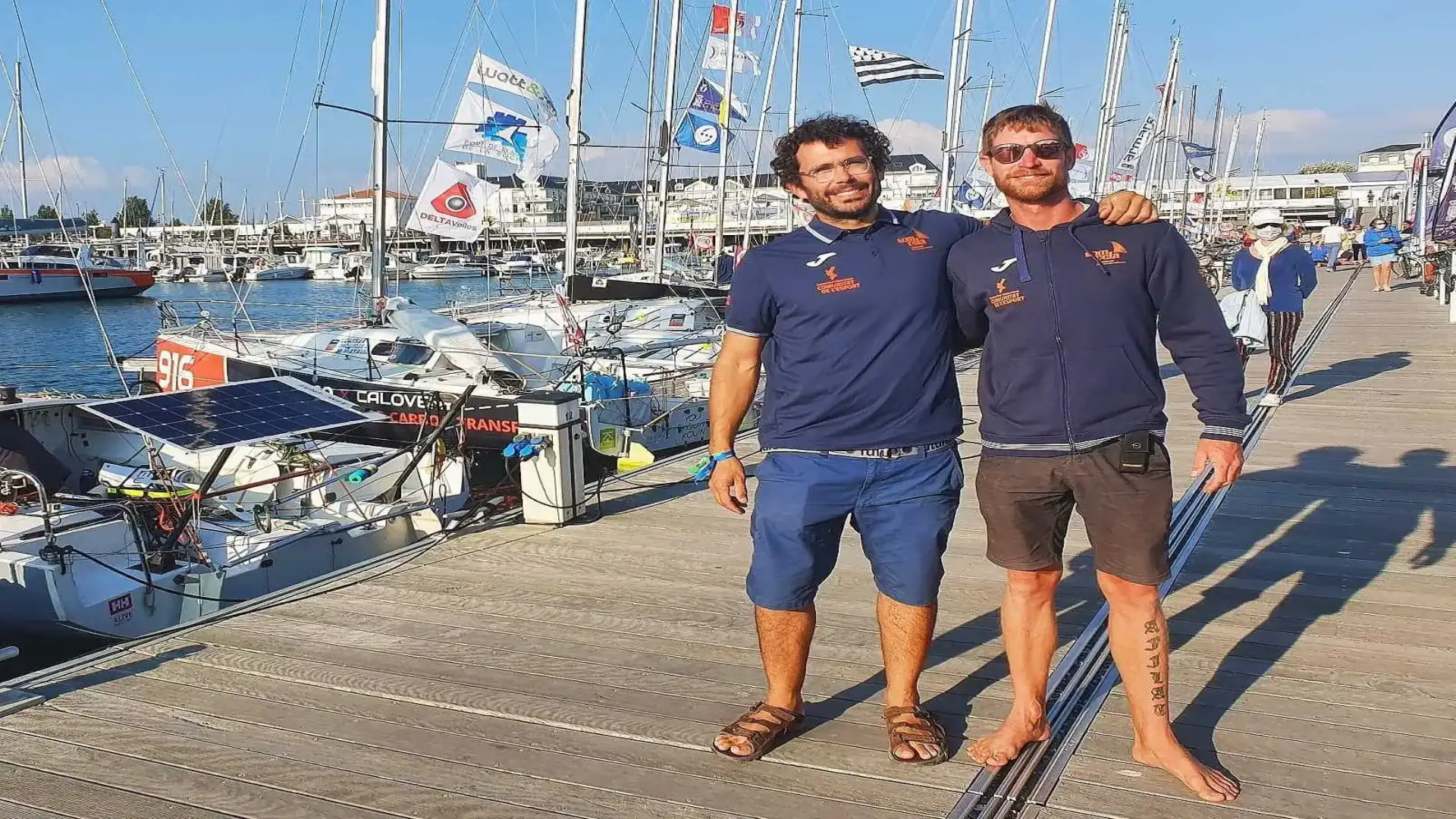 Olsson e Hontoria in attesa dell'inizio del Mini Transat- Eurochef 2021