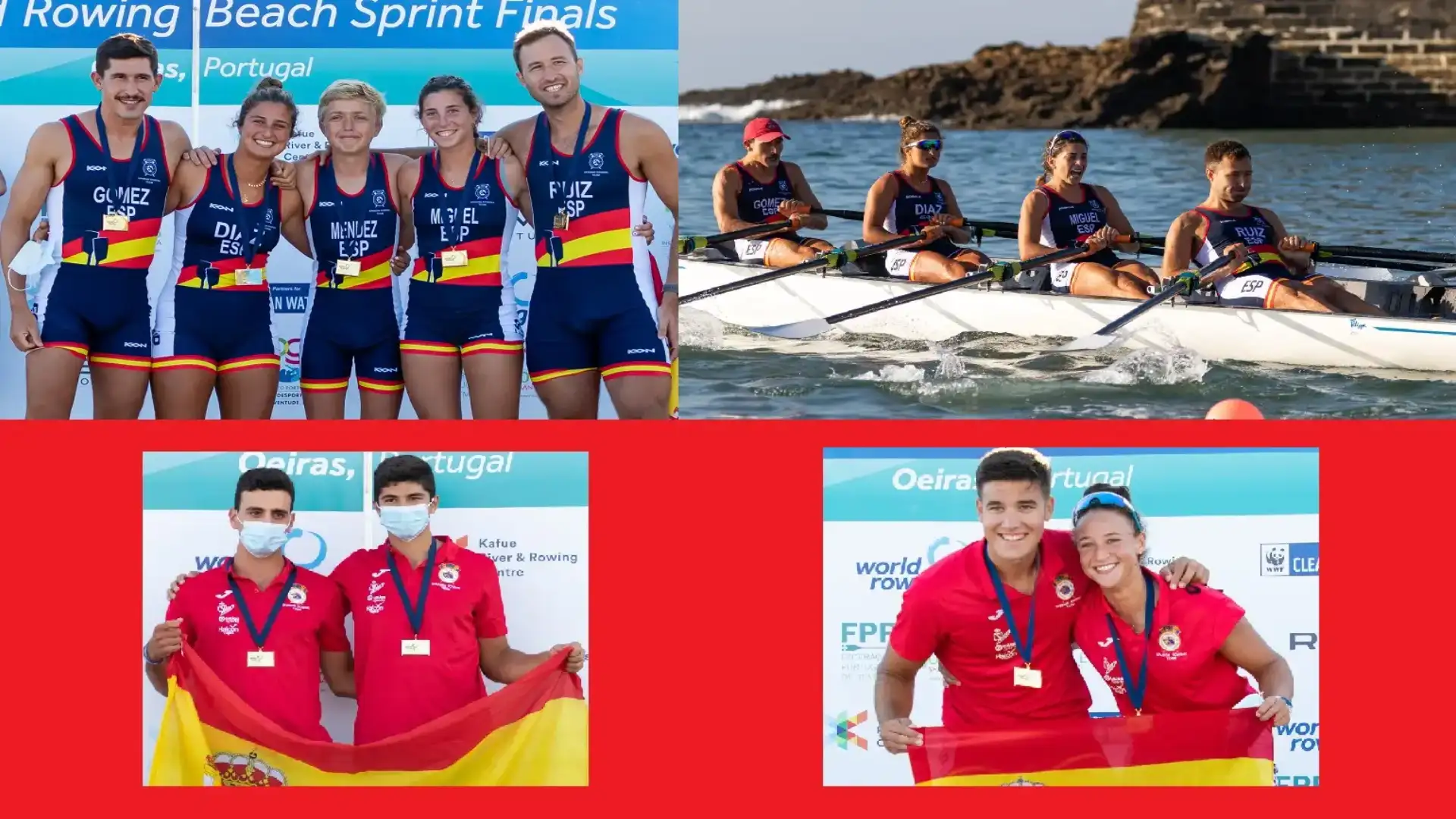 3 Oros per il canottaggio spagnolo alla Beach Sprint World Cup in Portogallo
