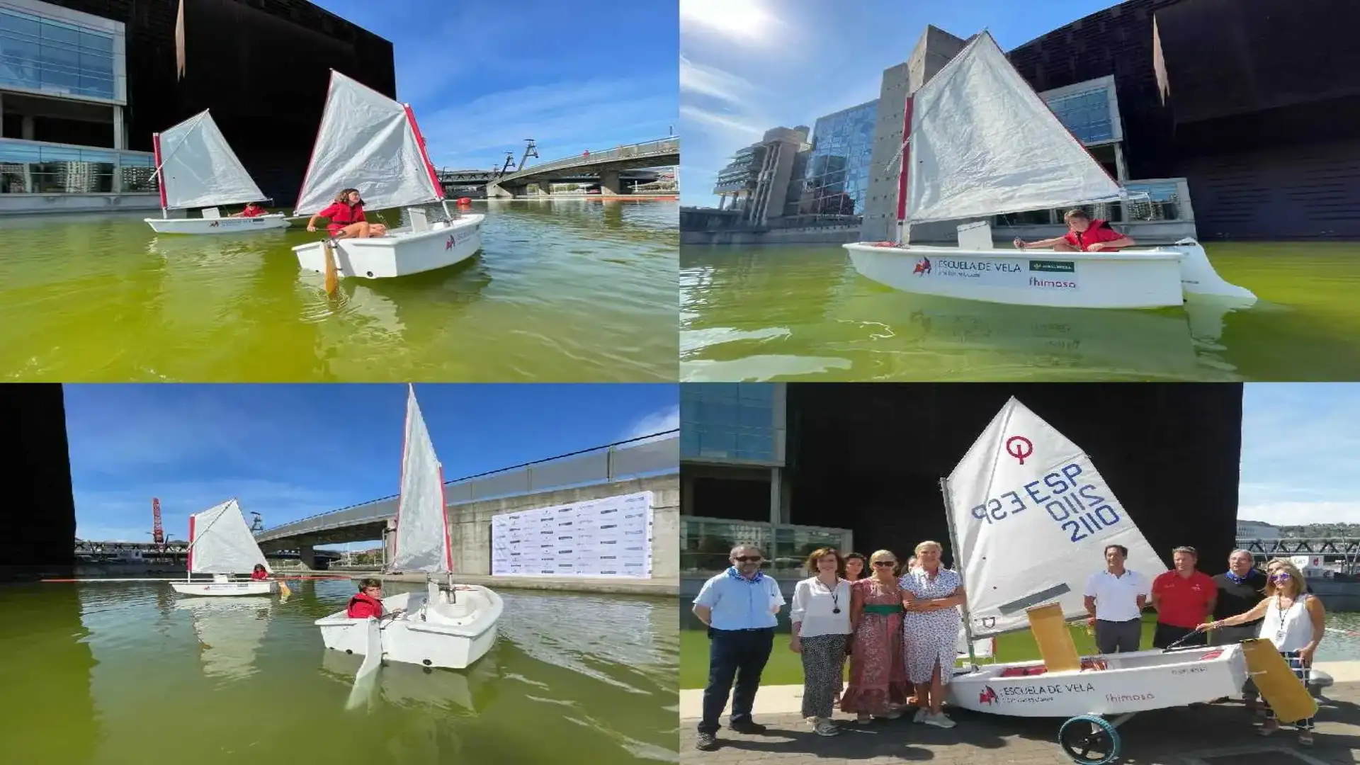 La candela splende nella laguna di Euskalduna Bilbao durante il Nagusia Ate